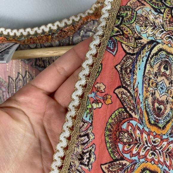 LULI FAMA Seashell Jewel Deep V Frill Mini Dress in Multi - Picture 8 of 12